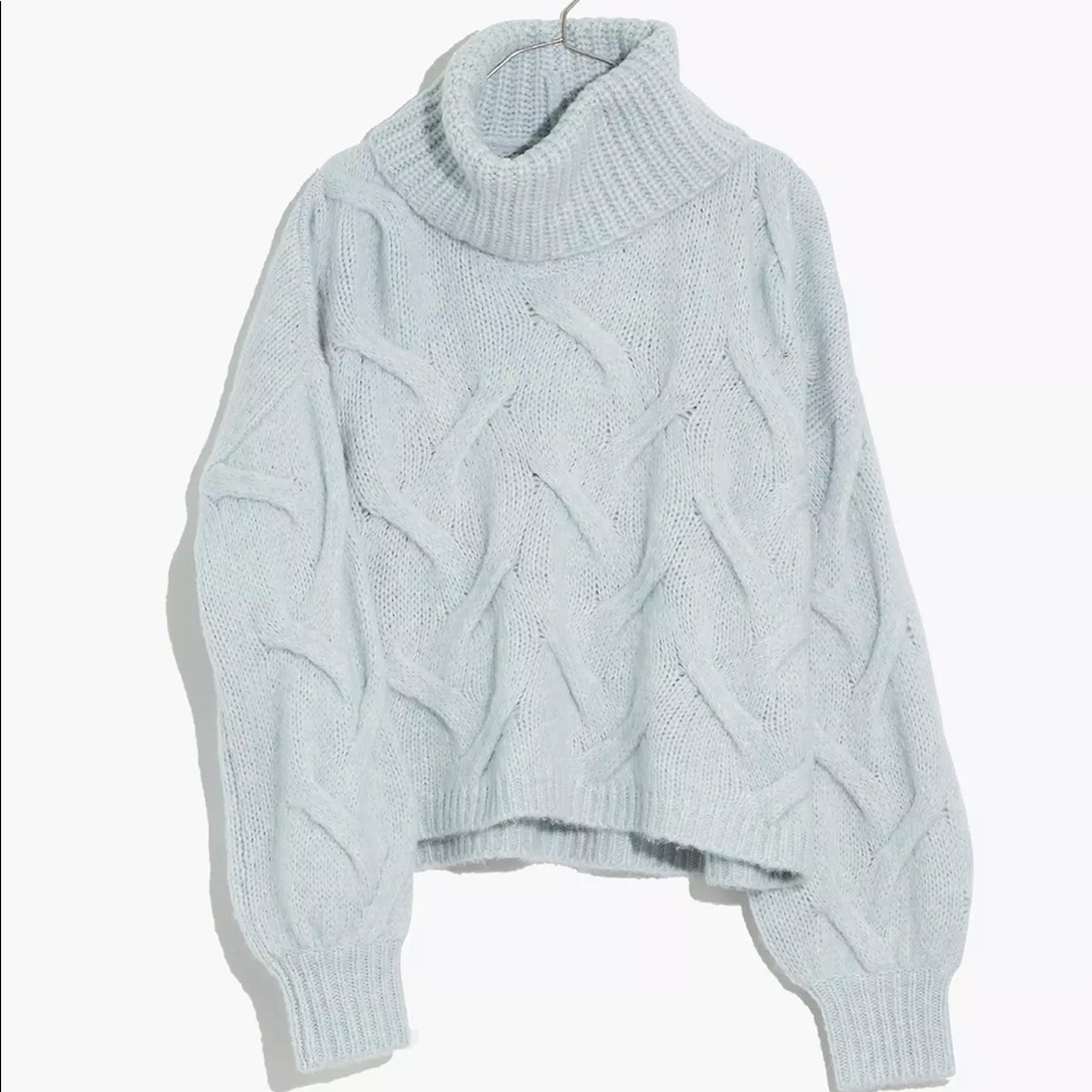 Madewell XS NWT Somervell Modern Cable Turtleneck Sweater